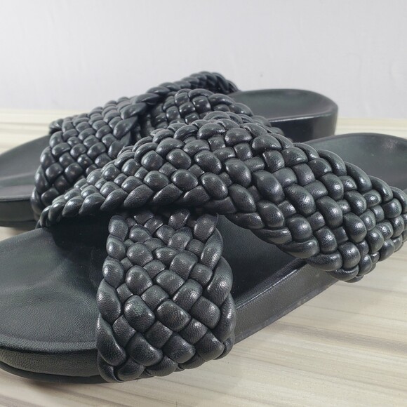 Sz 8 Charles David Defend Slippers Sandals Slip On Woven Braided Leather Slide - Picture 6 of 8